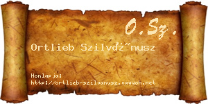 Ortlieb Szilvánusz névjegykártya